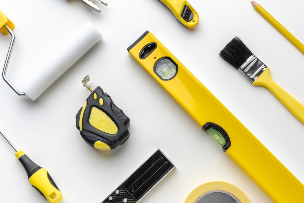 arrangement-yellow-set-repair-tools